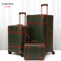 Han Rona retro suitcase male English suitcase luggage case trolley case female large capacity student 26 inch 28 inch