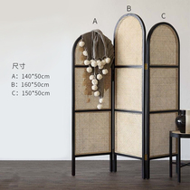 Ancient style solid wood screen Living room partition block brake Bedroom block household small household mobile decoration folding New Chinese style