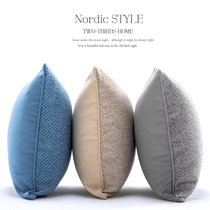 Nordic ins cotton linen sofa pillow cushion living room bed rectangular light luxury large pillowcase customized without core