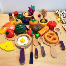 Export Children's Chichele House Wooden Baby Boys and Girls Look at Fruit Simulation Food Toys