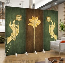 Buddha hand Chinese entrance Buddha Hall partition Shrine occlusion Zen screen Classical brake background can be folded and moved