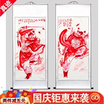 Hand-painted authentic red cinnabar Zhongkui Town House portraits hanging paintings decorative scrolls landscape paintings calligraphy and painting gifts