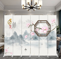 Double-sided screen partition folding push-pull living room door blocking home office partition wall Home and mobile folding screen