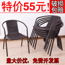 Outdoor Chair Anti-Fall Casual Single Chair Outdoor Table And Chairs Conference Stool Iron Art Single Leaning Back Chair Balcony Anti-Rattan Chair