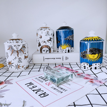 Export scented candle jar living room storage jar ornament modern art ornament jewelry makeup brush bucket storage jar