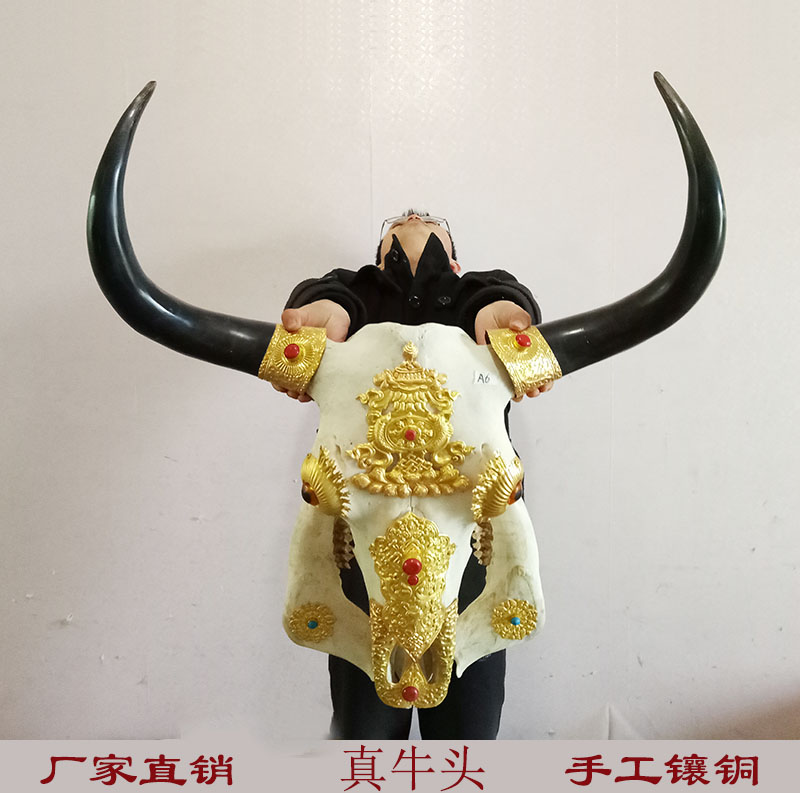 57 50 Hand Wrapped Brass Cow Skull Handicraft Decoration Wall