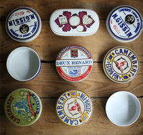 Ceramic retro butter cheese box with lid storage box snack box snack box jewelry storage jar with lid small soup bowl