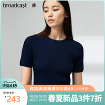 New style plain short sleeve slim knit women's bdm1sd049 yarn in 2020 summer