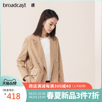 Broadcast spring new Korean relaxed double breasted blazer bdm1xd515, please think when confused