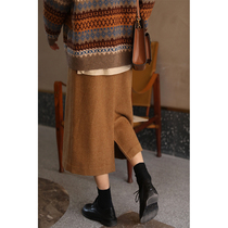 Reminiscent of the old waist less one-step skirt 2019 winter new all-around skirt children's poetry preface q6344