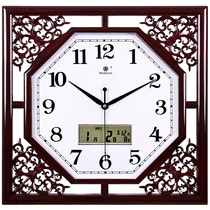 Quartz clock Chinese hanging watch creative new wall calendar home electronic Living Room square clock wall clock retro