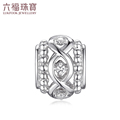 Luk Fook Jewellery 18K Gold Diamond Pendant DEAR Q Series Hollow Ribbon Diamond Beaded Bracelet DQ29396