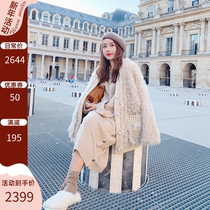 DEARHUA floret family Tuscany pearl button-up cardigan fur integrated fur Q114