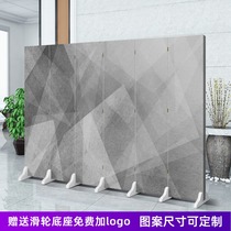 Custom screen partition mobile folding cover office bedroom front desk background modern simple Nordic folding screen double-sided