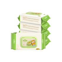 Little raccoon Baby Wipes 80 draw 5 bags baby hand mouth special with lid 20cmX15cm large size thickening wipes