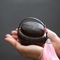 Antique sleeve stove winter heating small hand stove burning charcoal pure copper hand stove portable aromatherapy stove pan incense burner sandalwood seal stove