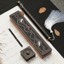 Wooden agarwood incense burner Zen antique antique burning incense set Buddha equipment incense box lying incense burner sandalwood thread incense plug