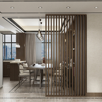New Chinese living room top partition solid wood screen porch wooden entrance decorative fence simple seat screen customization