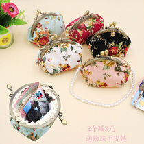 Zero Wallet Woman Small Wallet Art Retro Clip Mouth Bag Small Number Mini Portable Hand Key Bag Sails Cloth Art Collection