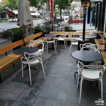 Outdoor table and chair balcony courtyard milk tea shop table and chair coffee plastic outdoor furniture outdoor garden leisure combination