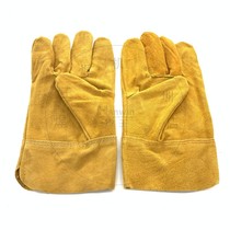 Wright welding gloves cowhide anti-hot soft high temperature resistant labor insurance wear-resistant gray double-layer long gloves spot