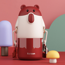 Childrens thermos cup with straws water cups Childrens Cute kindergarten elementary school boys portable kettle for boys