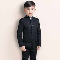 Boy suit suit Zhongshan dress Famous family style flower girl dress Formal performance suit Childrens suit May Fourth youth spring