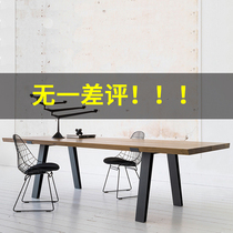 Nordic conference table solid wood desk simple modern designer long table and chair personality creative negotiation Workbench