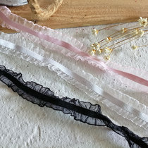 5 m export bilateral stretch elastic band lace accessories chiffon pleated wood ear dress decoration handmade