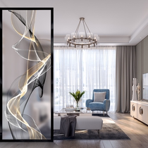 Modern simple living room glass screen partition wall Light luxury home bathroom translucent background Nordic home entrance