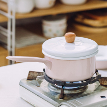 Tree enamel light color enamel milk pot with lid supplementary food pot household small pot instant noodle cooker induction cooker gas soup pot