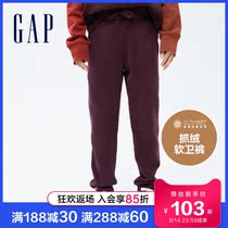 Gap boys LOGO carbon soft grinding fleece pants 744369 2021 autumn new childrens clothing sports trousers tide