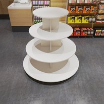 Round island cabinet display table Cosmetics shoe store product display cabinet display shelf Supermarket shelf pile head mother and baby display cabinet