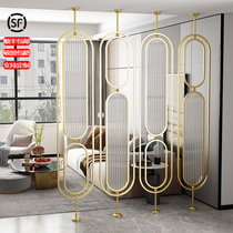 Nordic light luxury tempered Changhong glass screen partition rotatable simple living room blocking wall Bedroom decoration Household