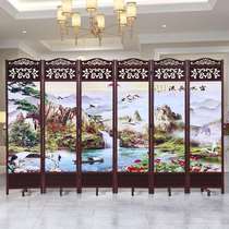 Chinese screen partition living room bedroom folding removable cover home solid wood porch office folding screen Modern
