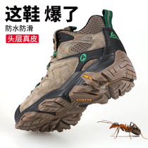 Shu hiking shoes mens high-top warm and light sand-resistant hiking shoes travel mountain climbing shoes womens waterproof non-slip outdoor shoes