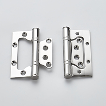 Bright chrome slotted primary-secondary hinge silver wood door 4 inch stainless steel alloy leaf bright loahouse door thickened silent sheet price