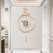 Polaris high-end light luxury pure copper wall clock living room home creative clock modern simple atmospheric wall clock
