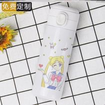 The beautiful girl warrior surrounding thermos cup custom female fresh and cute anime with birthday gift ins water Cup