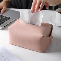 Net red tissue box leather home living room creative light luxury cute Nordic ins tissue bag storage paper set