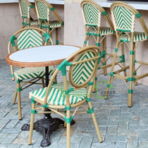 Outdoor Table Chairs Combined Balcony Vines Style Cafeterie Cafeterie Garden Vine Chairs Outdoor American Open-air Dining Room Dining Chairs
