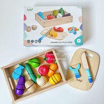 Boby children cut fruits and vegetables set toys baby play house boys and girls cooking kitchen wood