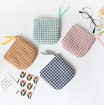 Grid Zero Wallet Girl Drivers License Bag Coin bag Sanitary Towel Containing bag Key Pack Student Card Bag Headphone Bag