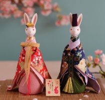 Japanese kimono couple rabbit Music Box Music Box Music Box wedding gift press doll wedding anniversary gift