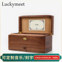 78-tone music box customizable music double-layer with drawer jewelry box music box wedding birthday gift girl