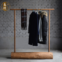 Solid Wood Floor Hanger Old Elm Wood Cloister Hood bedroom with removable hanghanger New Chinese style home clothes rack