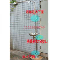 304 stainless steel composite eyewash emergency shower eyewash vertical double mouth eyewash
