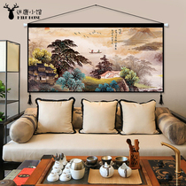 Taishan Sunrise landscape fabric hanging painting office Hotel light luxury background decoration painting living room porch atmospheric tapestry