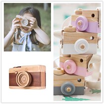 New Children Photography Simulation Woody Retro Props Model Shadow Building Baby Photo Swing Piece Blue Green Camera