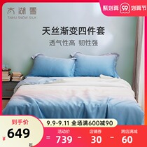 Taihu Snow 60s Tencel Bed Four Piece Set Summer Ice Silk Sleeping Silky Bed Sheet quilt cover Norse Simple